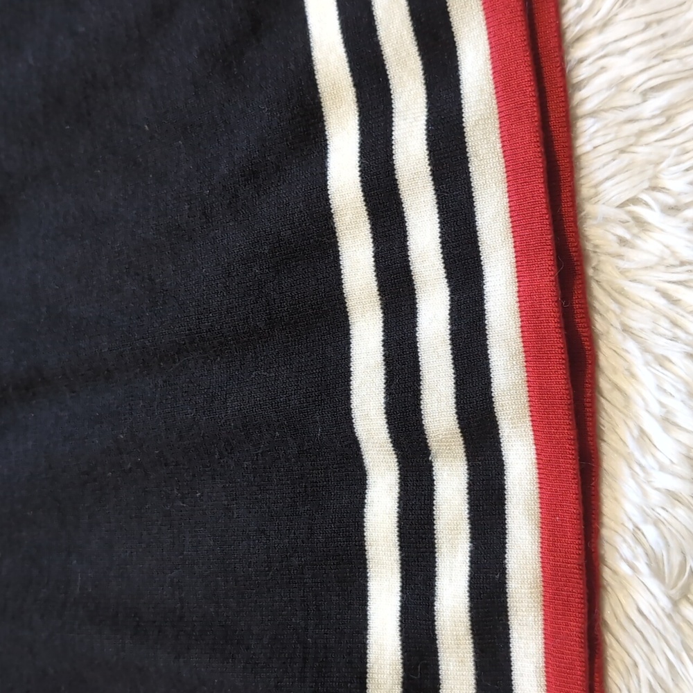 NWT JH Black Knit A Line Sweater Dress With Contrast Striped Hems Size Medium - Picture 5 of 12